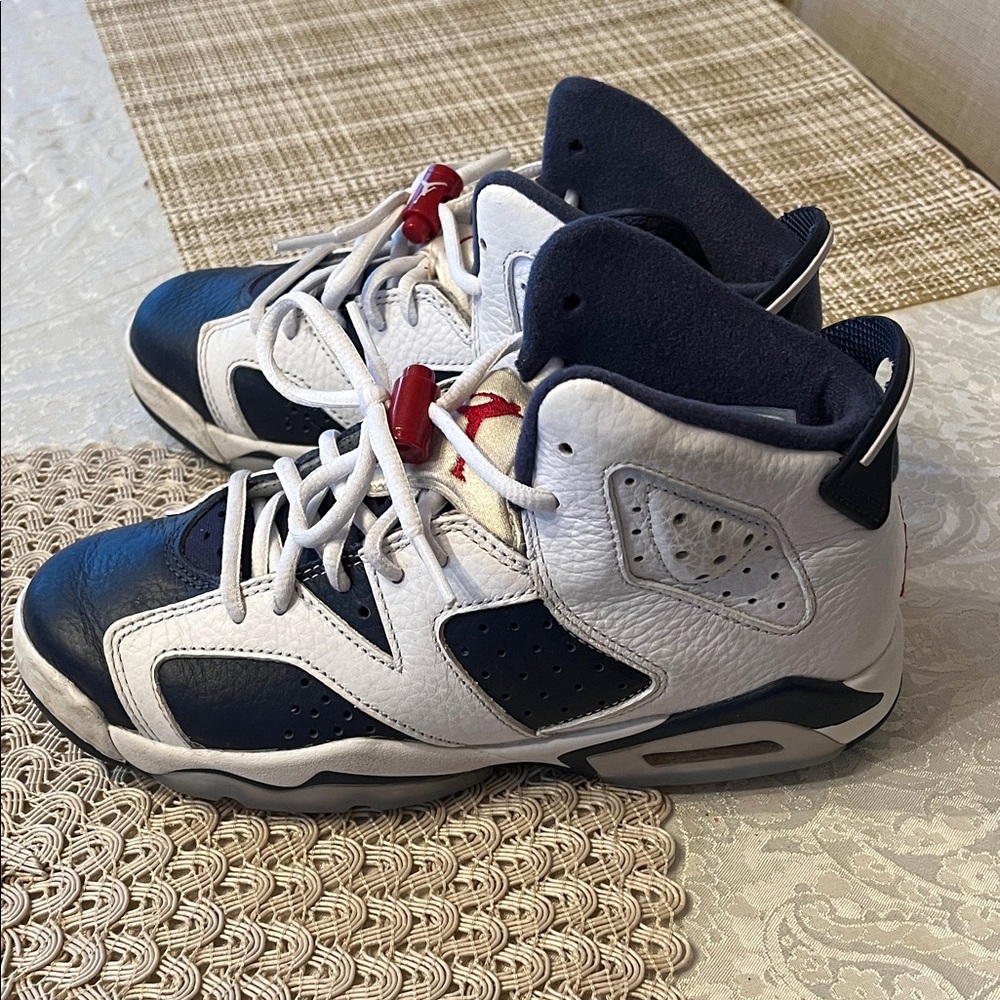 Nike Kids Navy and White Sneakers Size 4.5 - Air Jordan 6 Retro 2012 Olympic